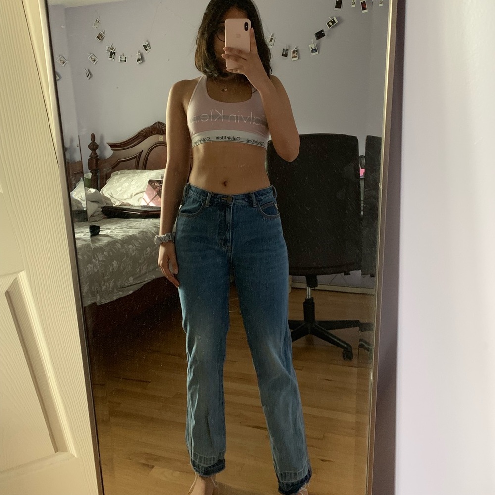 marc jacobs mid rise straight legged jeans